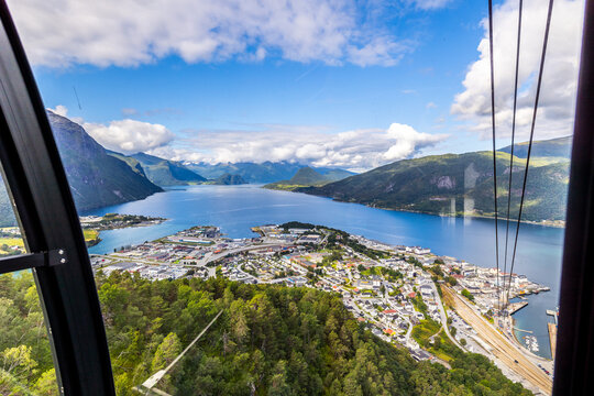 The view from Romsdalsgondolen in &Aring;ndalsnes Norway