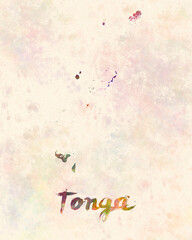 watercolor map tonga