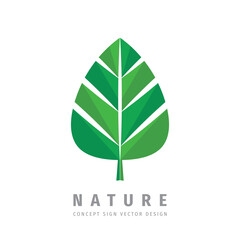 Green leaf concept business logo. Environment sign. Nature icon. Ecology symbol. Vector illustration. 