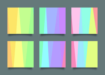 Naklejka premium Colorful social media posts template collection