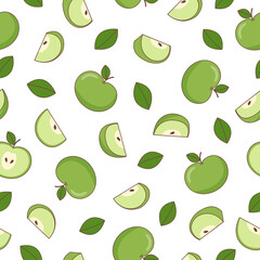 Seamless summer food pattern of apples
