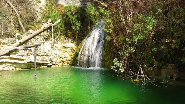 Waterfall at the Adonis Baths in Cyprus.