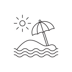Fototapeta na wymiar Beach sunrise icon line style icon, style isolated on white background