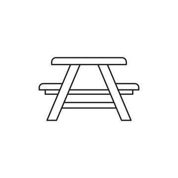 Picnic area, picnic table icon line style icon, style isolated on white background