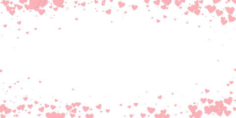 Pink heart love confettis. Valentine's day vignett
