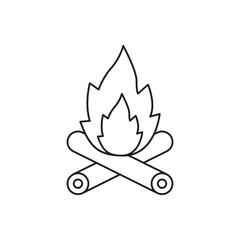 Fire camping icon line style icon, style isolated on white background