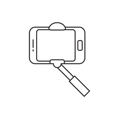 Selfie stick icon line style icon, style isolated on white background