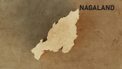 Nagaland map 3d rendered illustration 