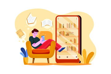 Student Selecting Ebook Online From The Book Library