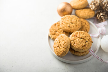 Traditional homemade festive oatmeal cookies
