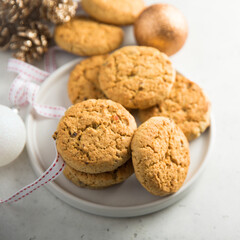 Traditional homemade festive oatmeal cookies