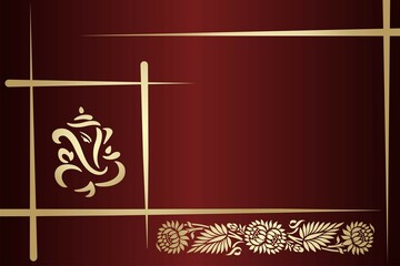 Ganesha, wedding card, royal Rajasthan, India	