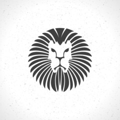 Lion head logo emblem template for logo or print design. Vector vintage design element.