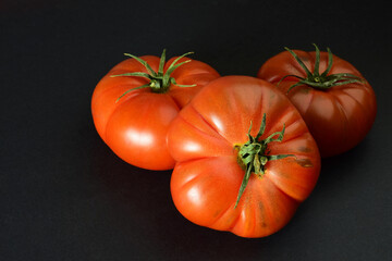 tomatoes on a black background