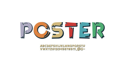 Cursive font, hand drawn brush stroke alphabet, vector illustration 10EPS