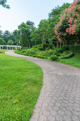 Path in public park in Hong Kong city