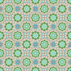 Vector, Seamless, Image of Rectilinear Shapes in Green and Pink Tones. Can Be Used in Design and Textiles