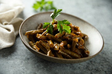 Healthy vegan green beans ragout