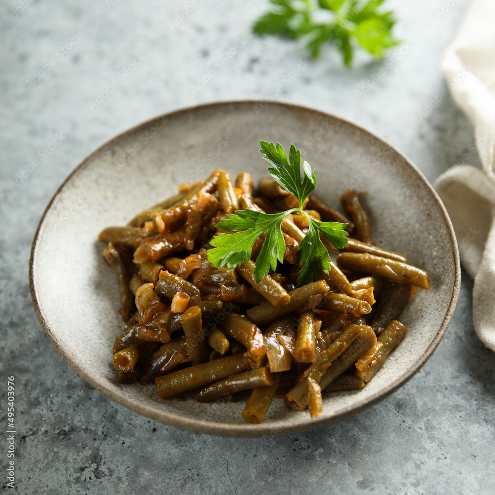 Canvas Prints healthy vegan green beans ragout