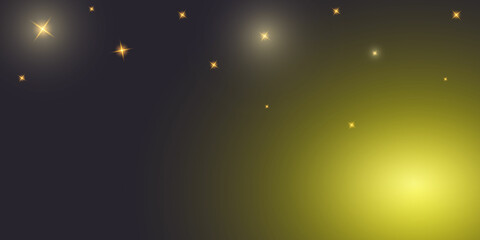 Obraz na płótnie Canvas Space background with the image of sunlight and glowing stars. Suitable for use in web design. Vector illustration.