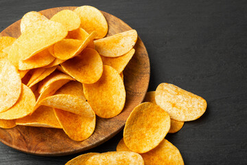 Potato Chips on Black