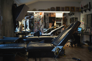 Empty studio of tattoo