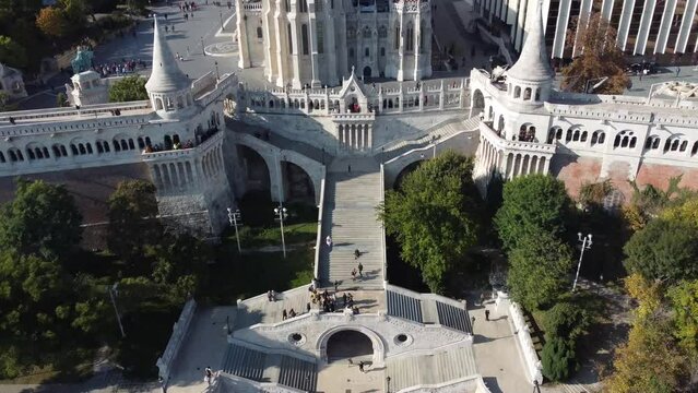 Matthias Church in Budapest. Hungary. Aerial View.
