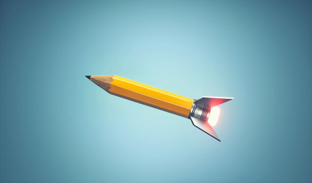Pencil as a rockey missile.