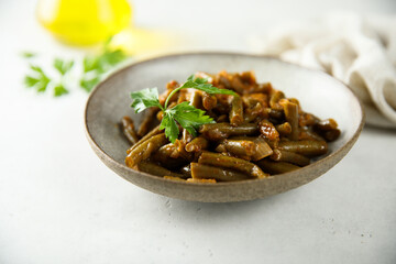 Healthy vegan green beans ragout