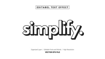 Editable Simplify Font Design. Alphabet Typography Template Text Effect. Lettering Vector Illustration for Product Brand and Business Logo.