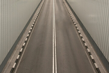 Urban road in the city of Madrid, Spain. 