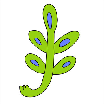 green plant with blue details clip art preview