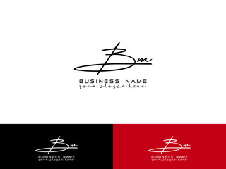 Colorful BM logo, Signature Bm b&m Fashion Logo Icon Vector Image Design for your business