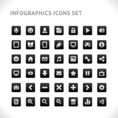 Infographic social actions vector icon. Black improvement marketing information with optimization user search. Creative management and renovation social services relationship strategic.