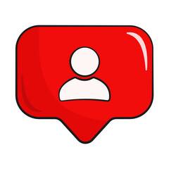 Follower notification icon. Cartoon. Vector illustration