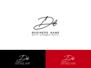 Initial DT Logo, Colorful Dt td Signature Letter Logo Design for business or brand