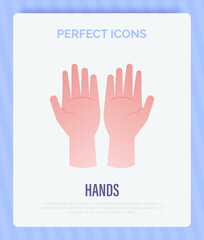 Praying hands open, hand gesture. Islam. Thin line icon. Vector illustration.