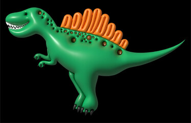 3D Prehistoric animal dinosaurus. illustration for the children