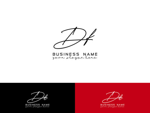 Initial DF Logo, Colorful Df fd Signature Letter Logo Design for business or brand