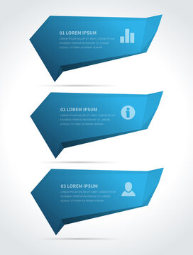 Abstract infographic geometric shapes vector banner. Blue futuristic shard with presentation diagram and dice marketing search. Polygonal advertising information for digital web banner.