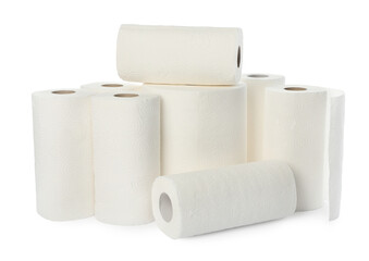 Rolls of paper towels isolated on white
