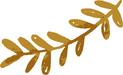 Autumn Branch with Leaves Colored Cartoon Illustartion