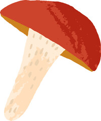 Autumn Mushroom Colored Cartoon Illustartion