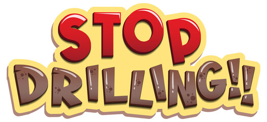 Stop drilling font logo design
