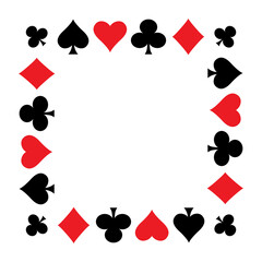 Card suits. Vector frame isolated on white