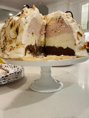 Baked Alaska ice cream dessert