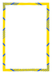 Frame in A4 format, yellow and blue. Template for photo, portrait,  invitations and greeting cards.