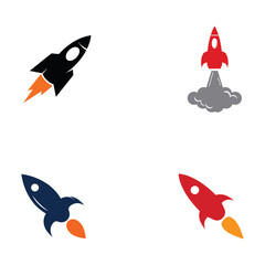 Rocket logo and symbol design vector illustration