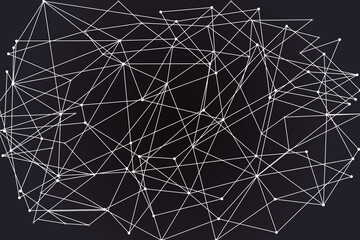 Network abstract connection isolated on black background. Network technology background with dots and lines. Ai background. Modern abstract concept. Ai background vector, network technology