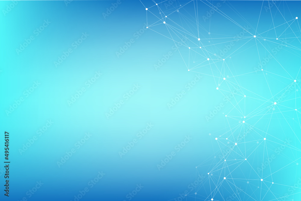 Aufkleber geometric connected background lines and dots. simple technology abstract graphic background design,